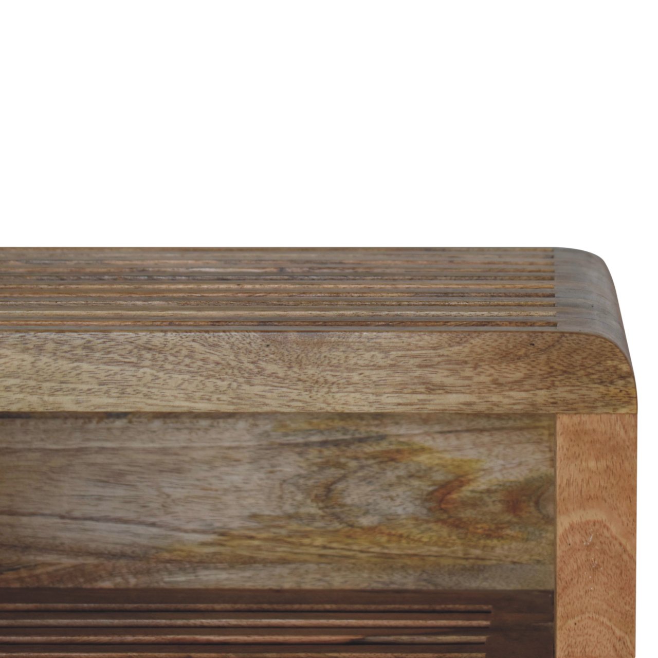 18" Brown Solid Wood Carved Geometric Floating Nightstand Default Title