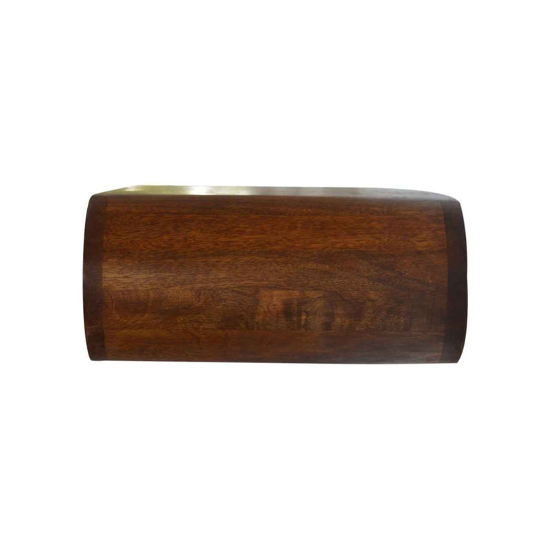 18" Chestnut Solid Wood Oval One Drawer Floating Nightstand