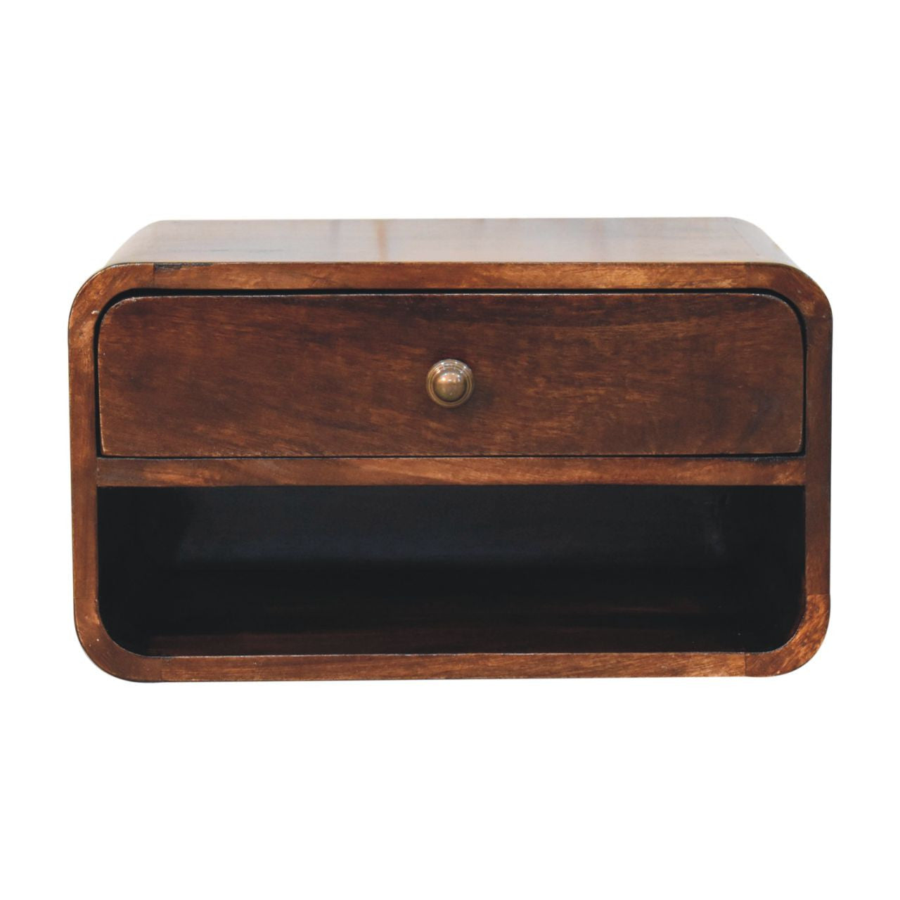 18" Brown Solid Wood One Drawer Floating Nightstand Default Title