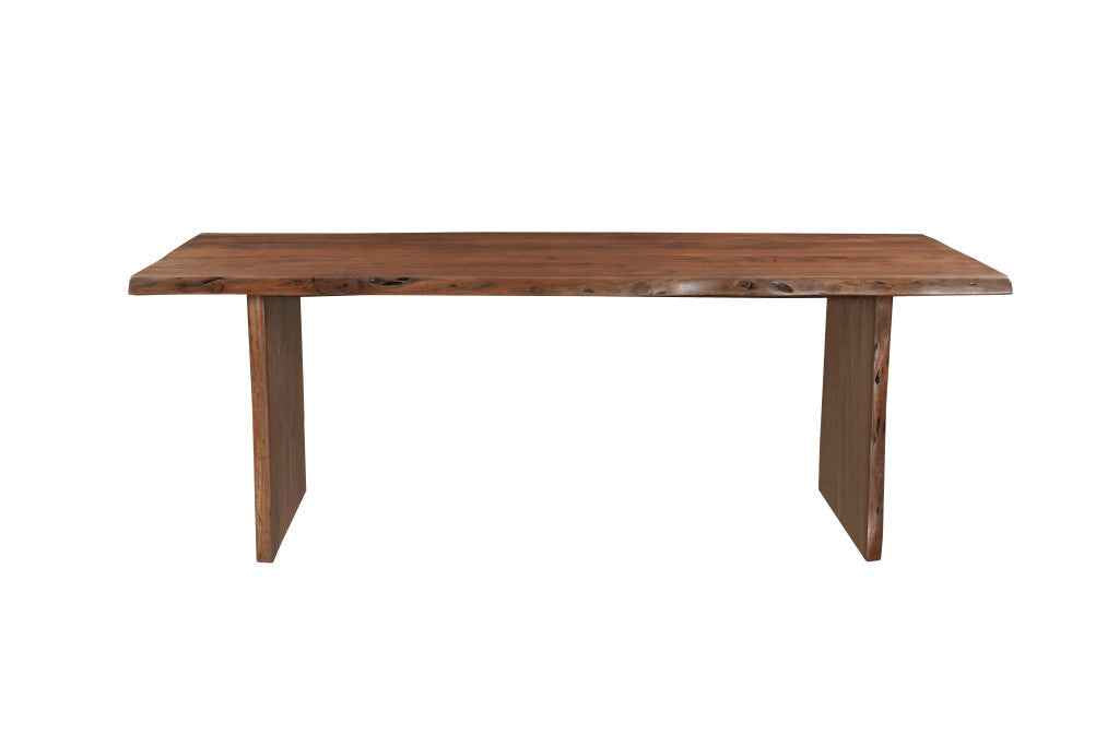 11 Piece Brown Solid Wood Dining Set with 10