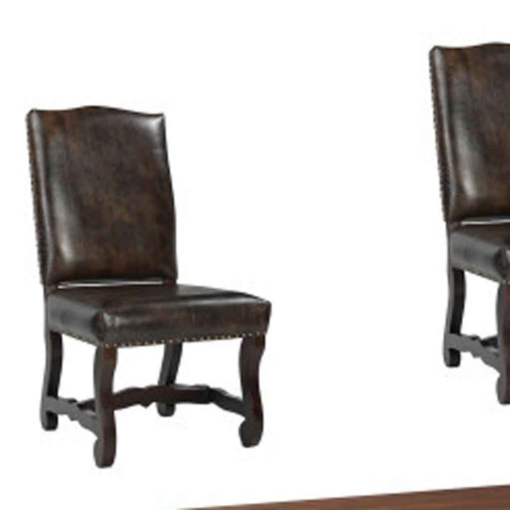 11 Piece Brown Solid Wood Dining Set with 10