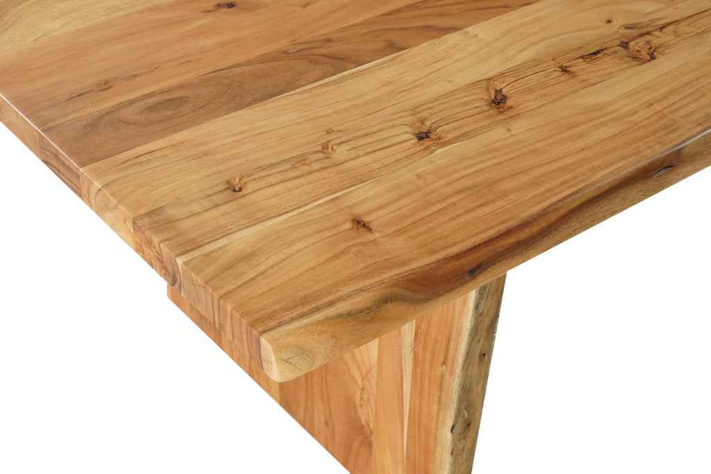 15 Piece Brown Solid Wood Dining Set with 14