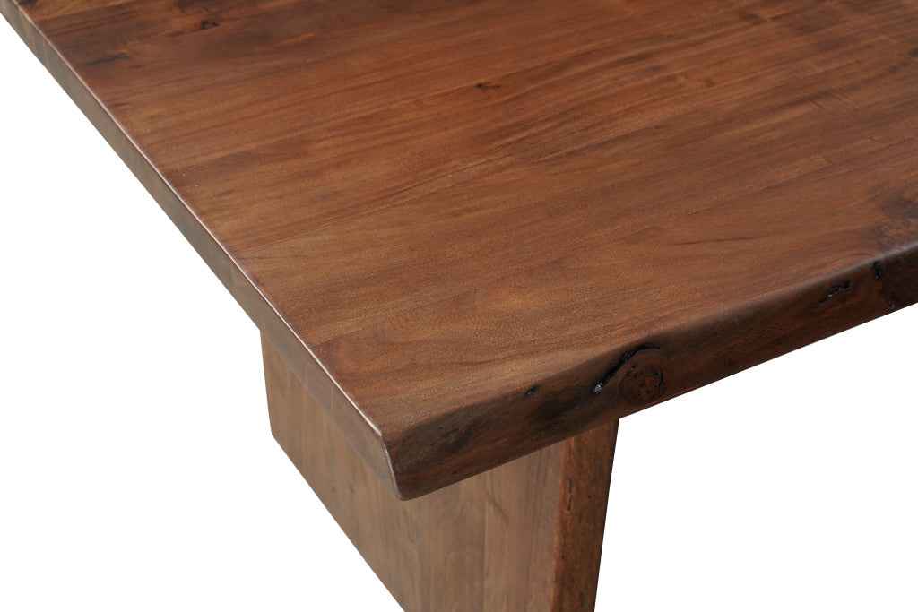 11 Piece Brown Solid Wood Dining Set with 10