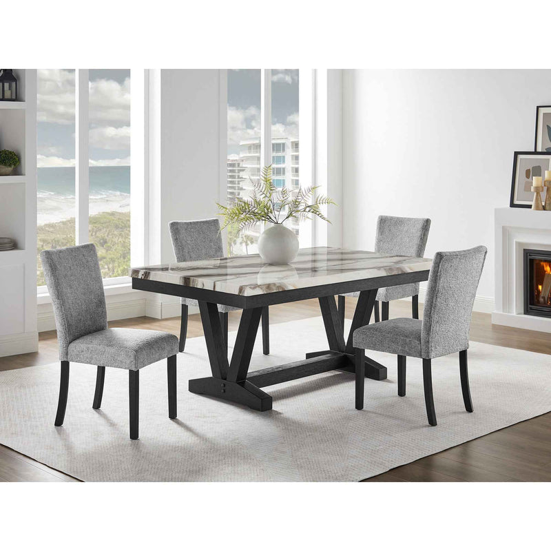 72" Black Wood Trestle Base Dining Table