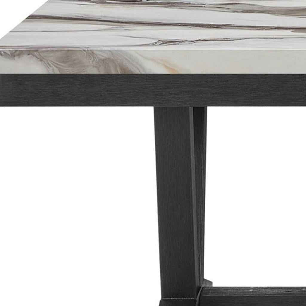 72" Black Wood Trestle Base Dining Table