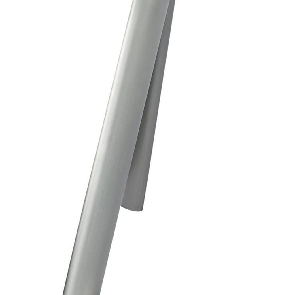 103" Clear and Silver Glass and Steel Self-Storing Leaf Extendable Dining Table - GreatEagleInc