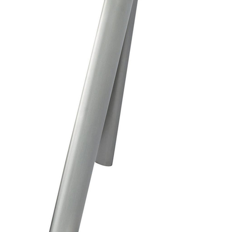 103" Clear and Silver Glass and Steel Self-Storing Leaf Extendable Dining Table - GreatEagleInc