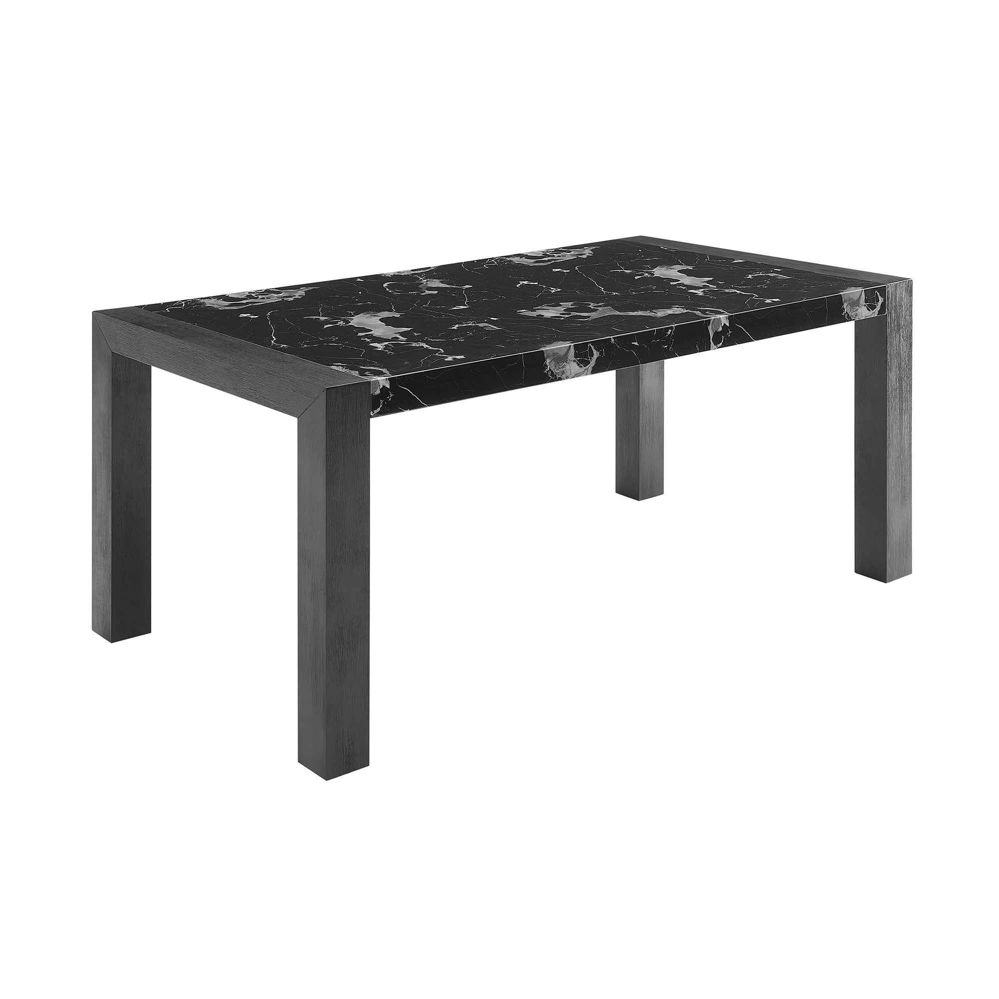 68" Black Wood Dining Table