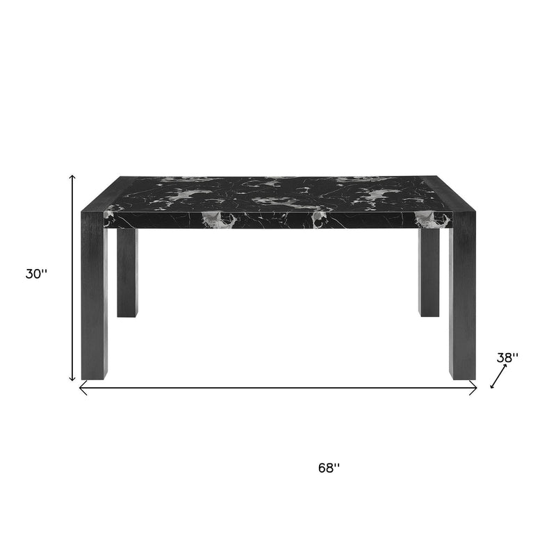 68" Black Wood Dining Table - GreatEagleInc