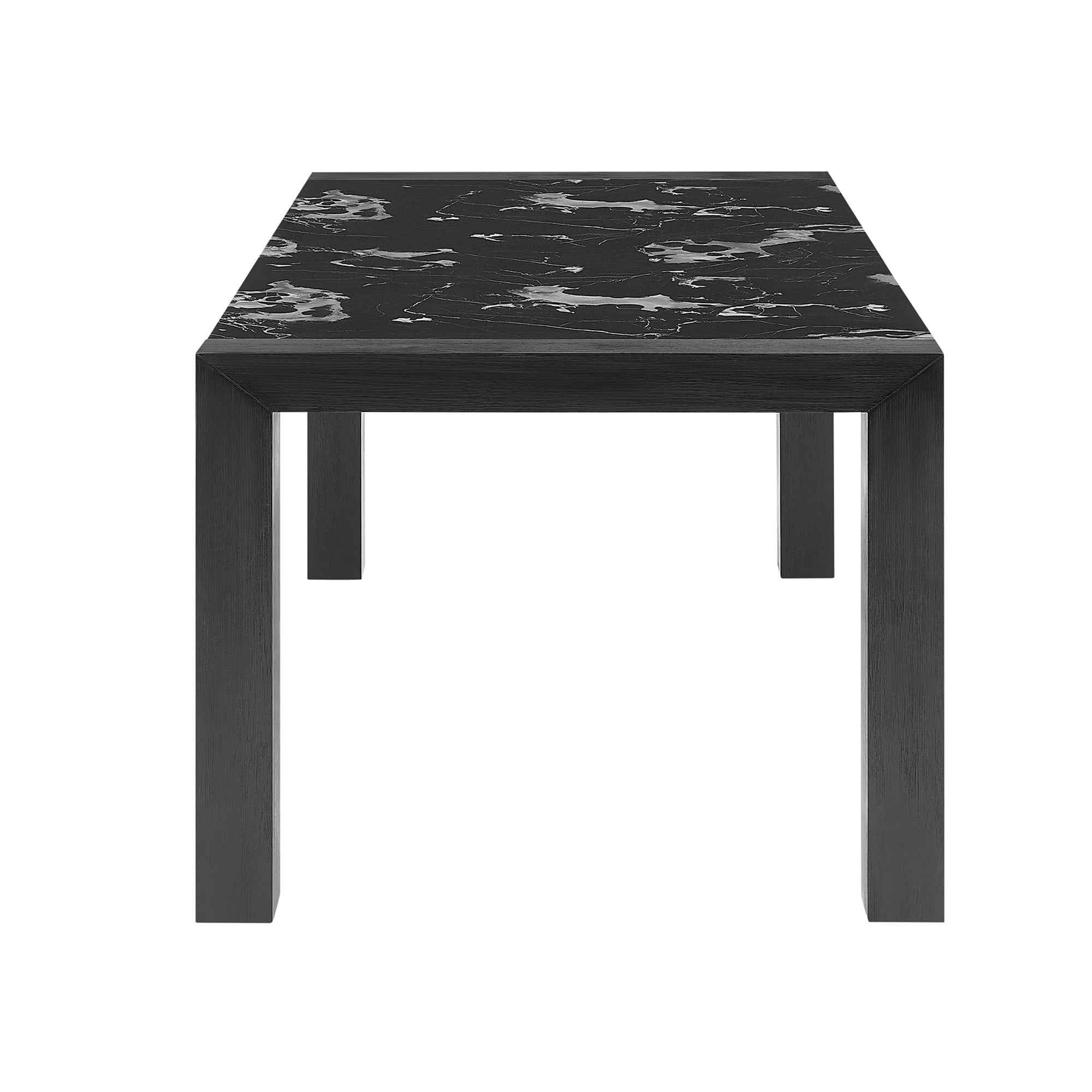 68" Black Wood Dining Table