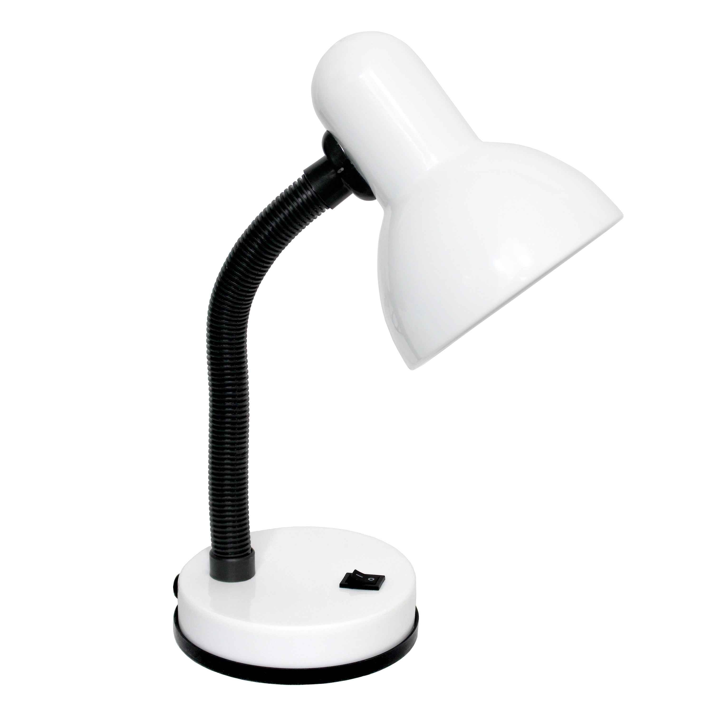 14" White Metal Swing Arm Table Lamp