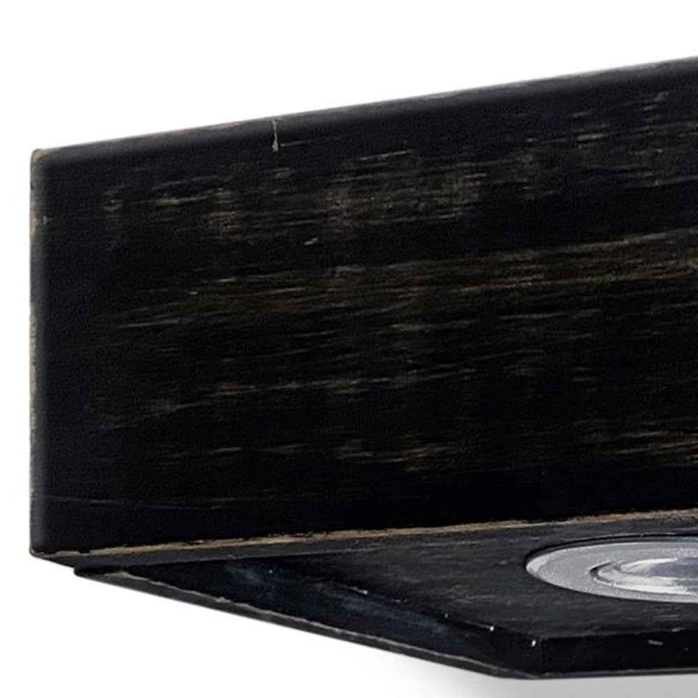 7" Black Wood Wall Mounted Floating Shelf With LED Light
