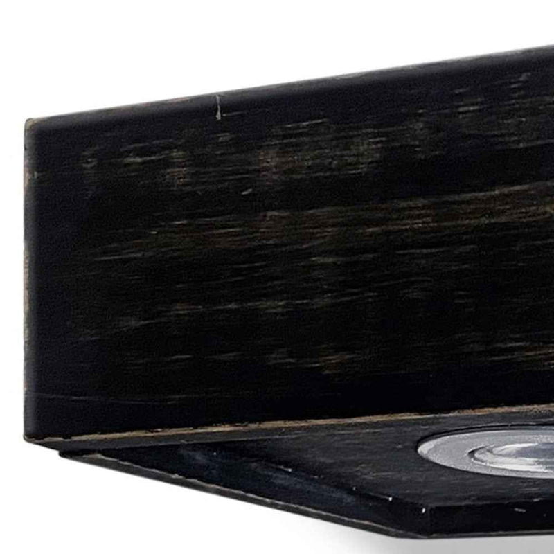 7" Black Wood Wall Mounted Floating Shelf With LED Light