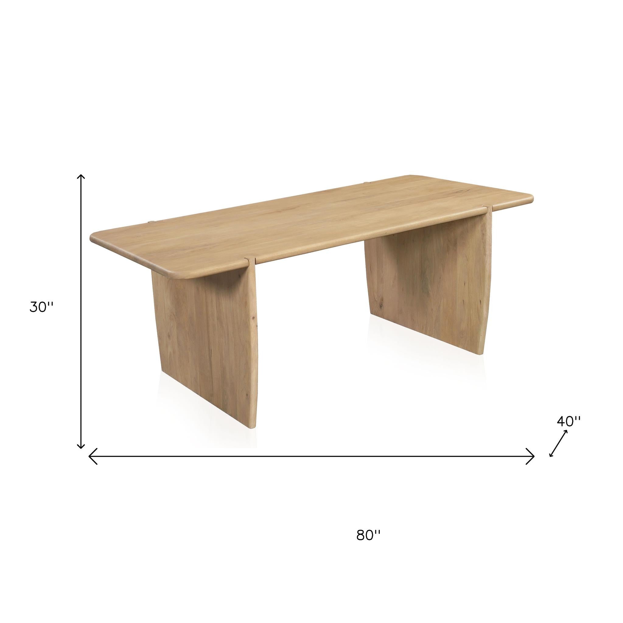 80" Natural Wood Double Pedestal Base Dining Table - GreatEagleInc