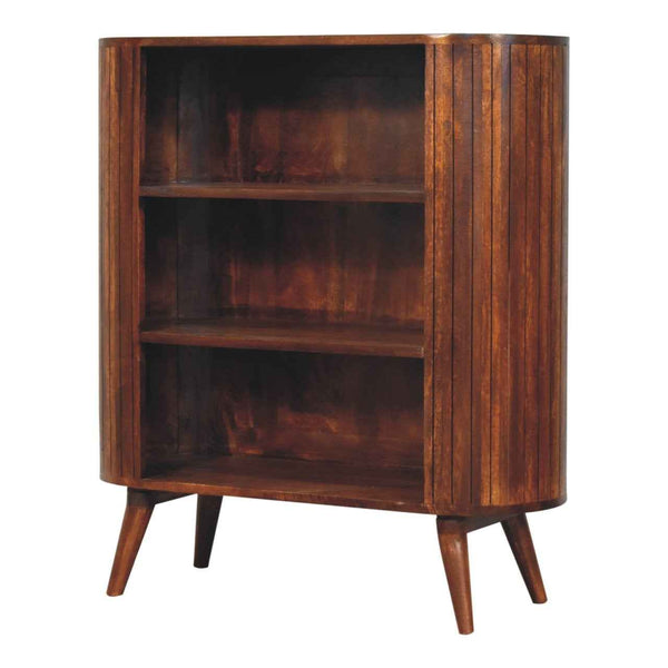 39" Chestnut Solid Wood Three Tier Bookcase