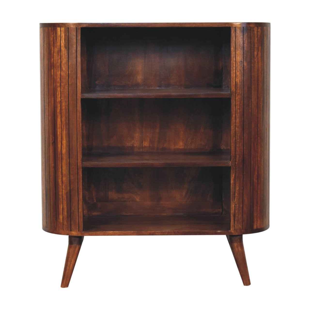 39" Chestnut Solid Wood Three Tier Bookcase