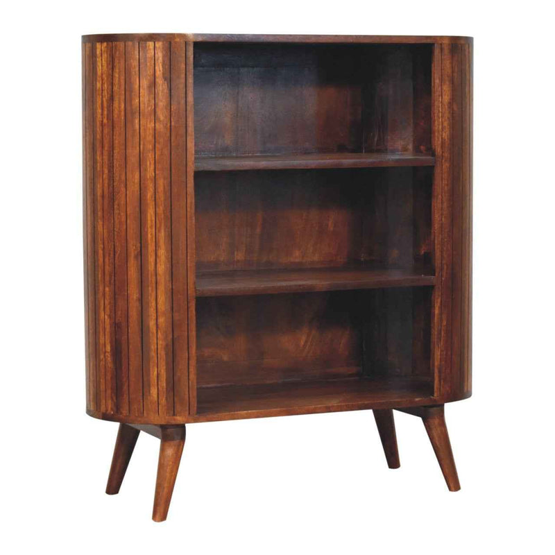 39" Chestnut Solid Wood Three Tier Bookcase