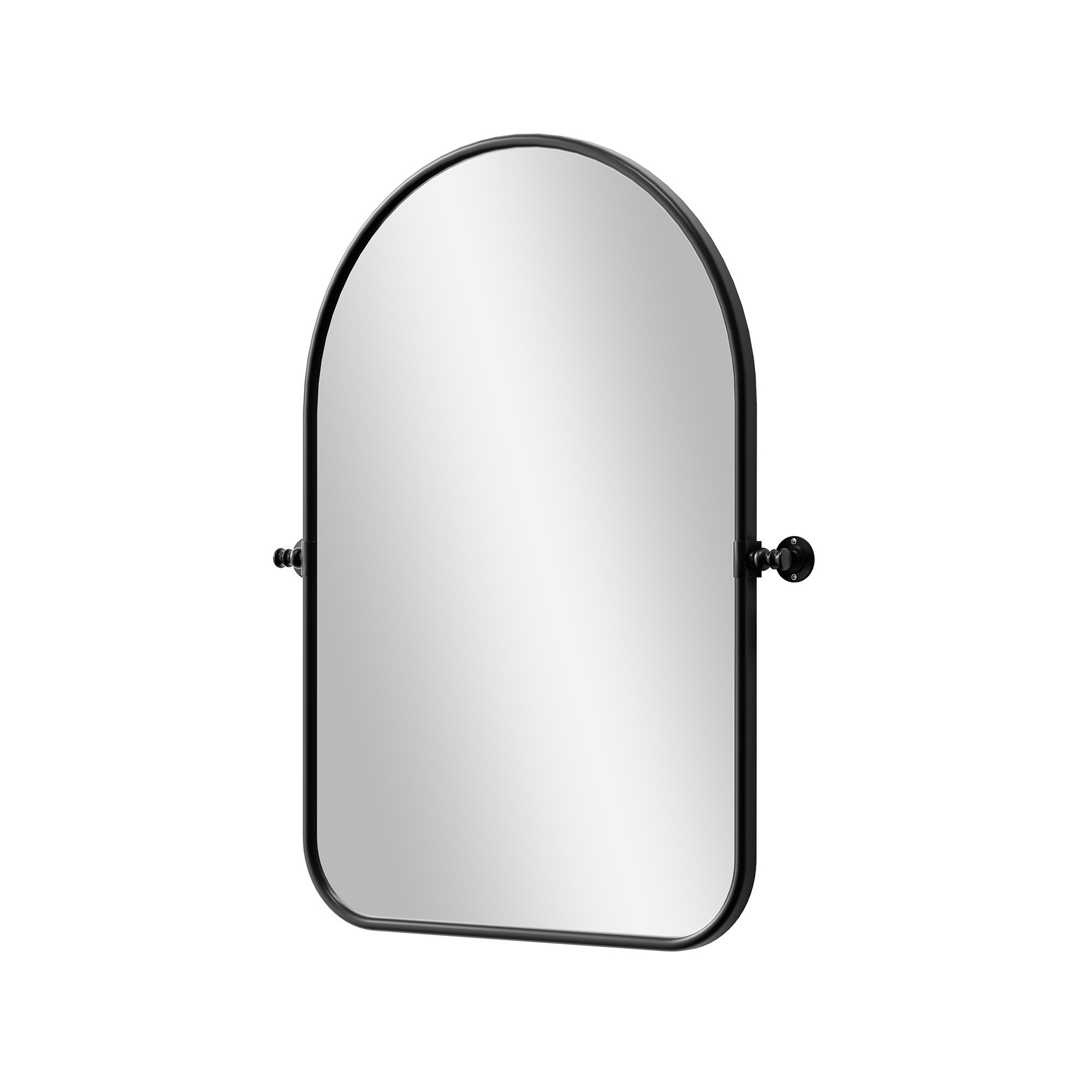 32" Black Iron Arch Tilting Framed Bathroom Vanity Mirror - Bed & Bath