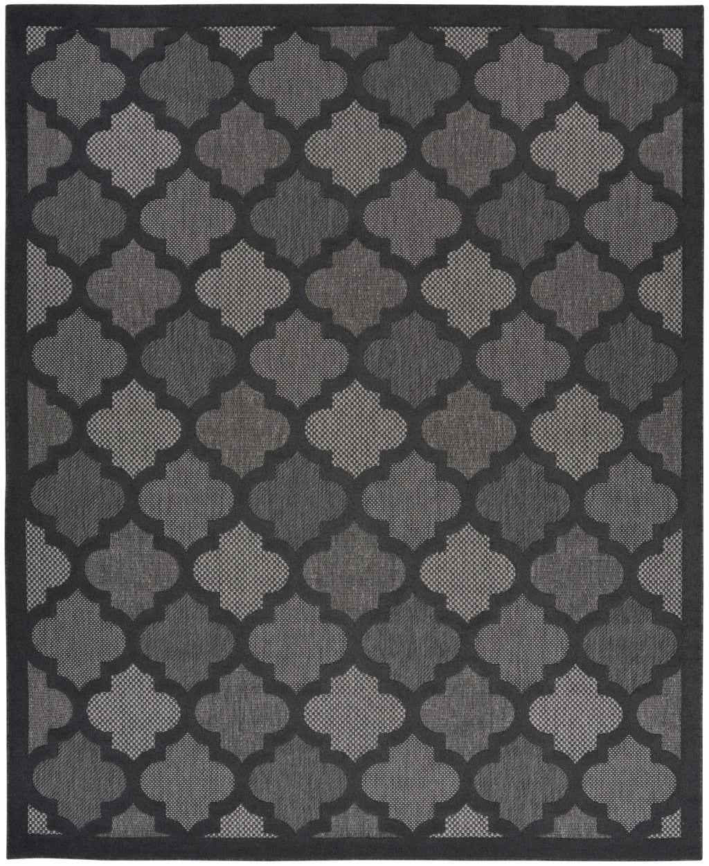 9' X 12' Charcoal And Gray Indoor Outdoor Area Rug