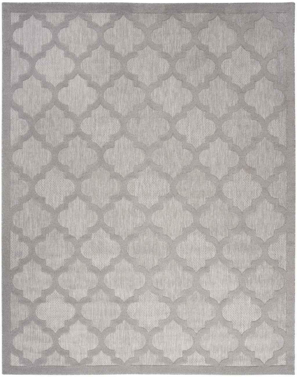 9' X 12' Gray And Silver Indoor Outdoor Area Rug