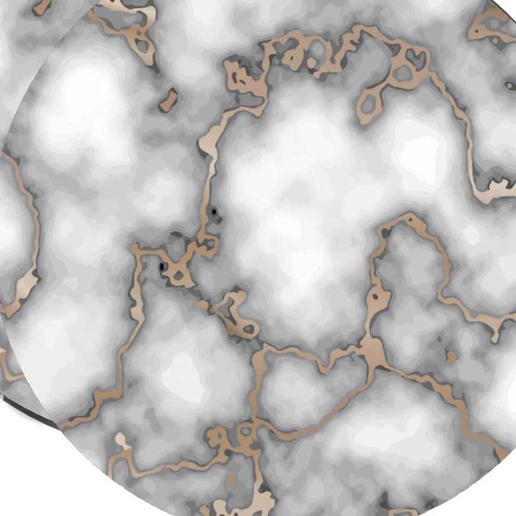 15" Set of Two Gold And Gray Abstract Round Placemats