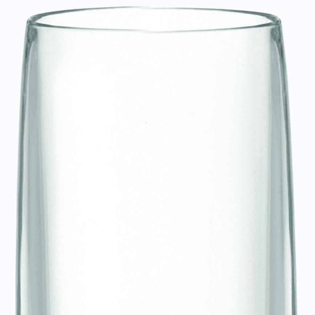 Set of Four Clear Dimpled Tritan Plastic Stemmed Flutes