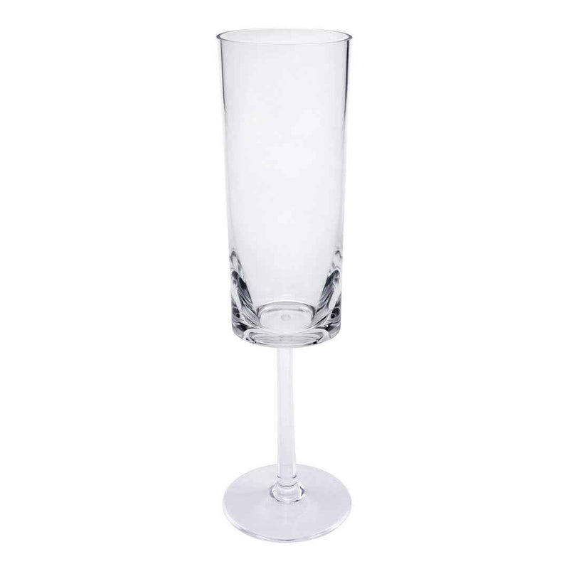 Set of Four Clear Acrylic Stemmed Flutes