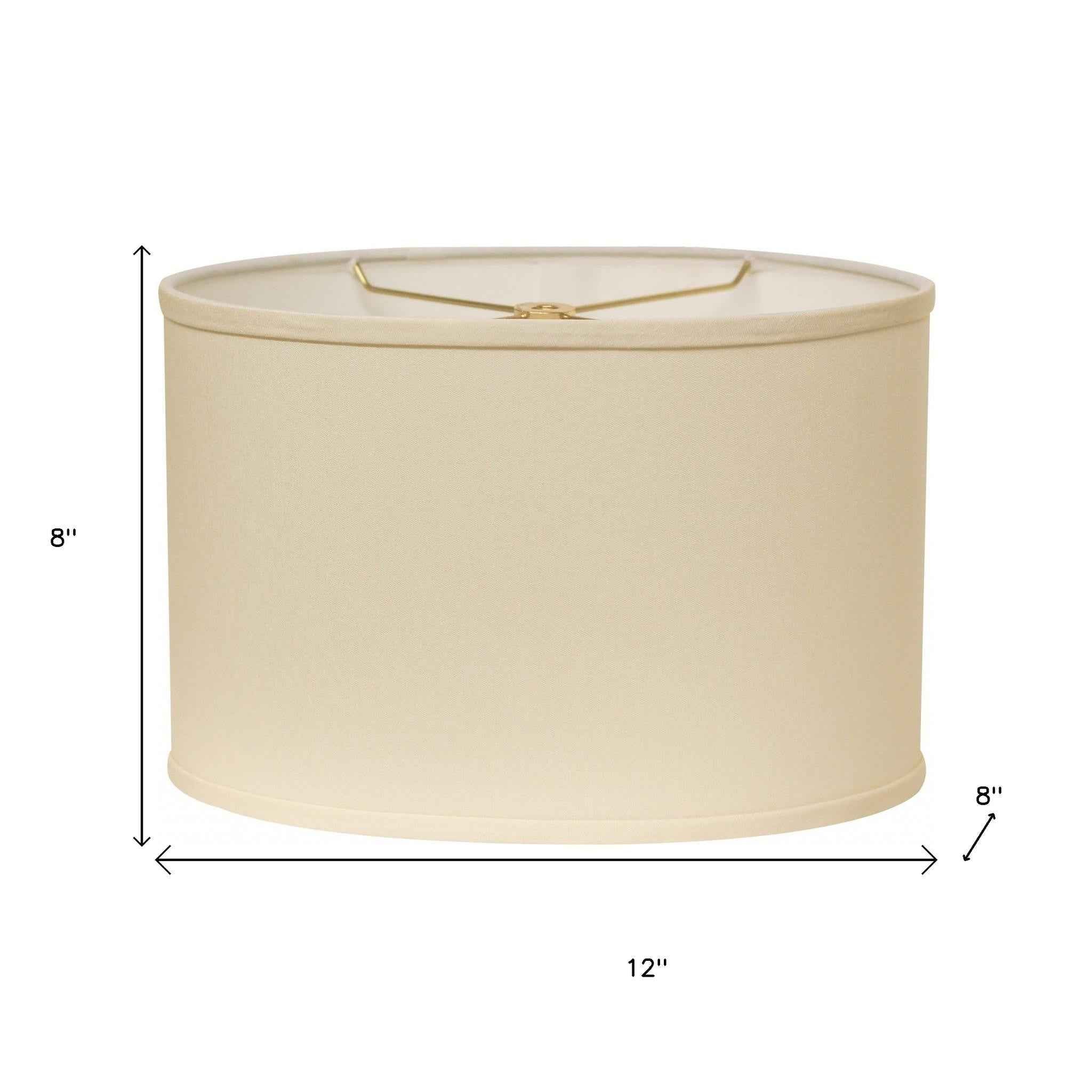 Ivory No Slub Innsbruck Oval Lamp Shade