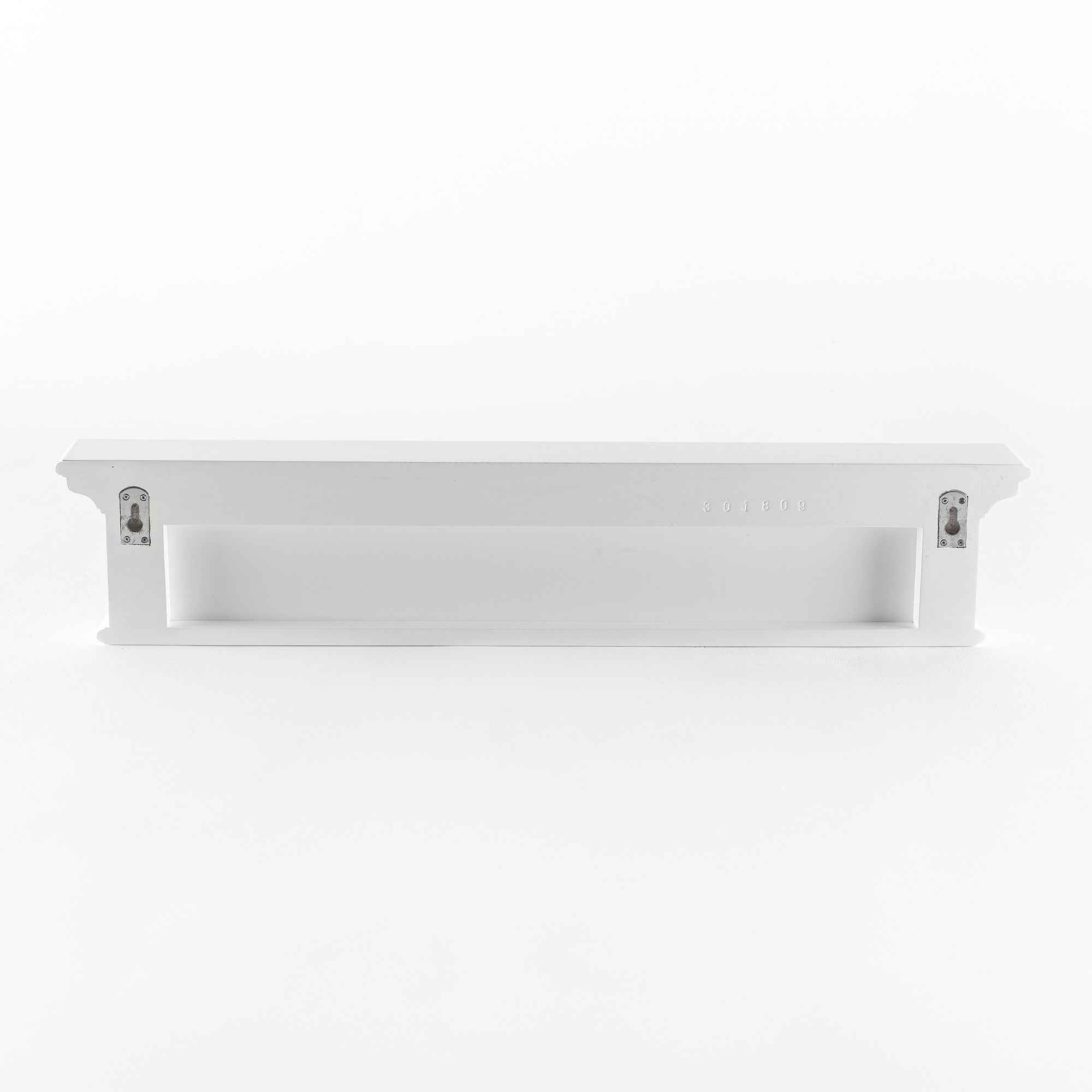 39" White Solid Wood Six Hook Wall Mount Coat Rack