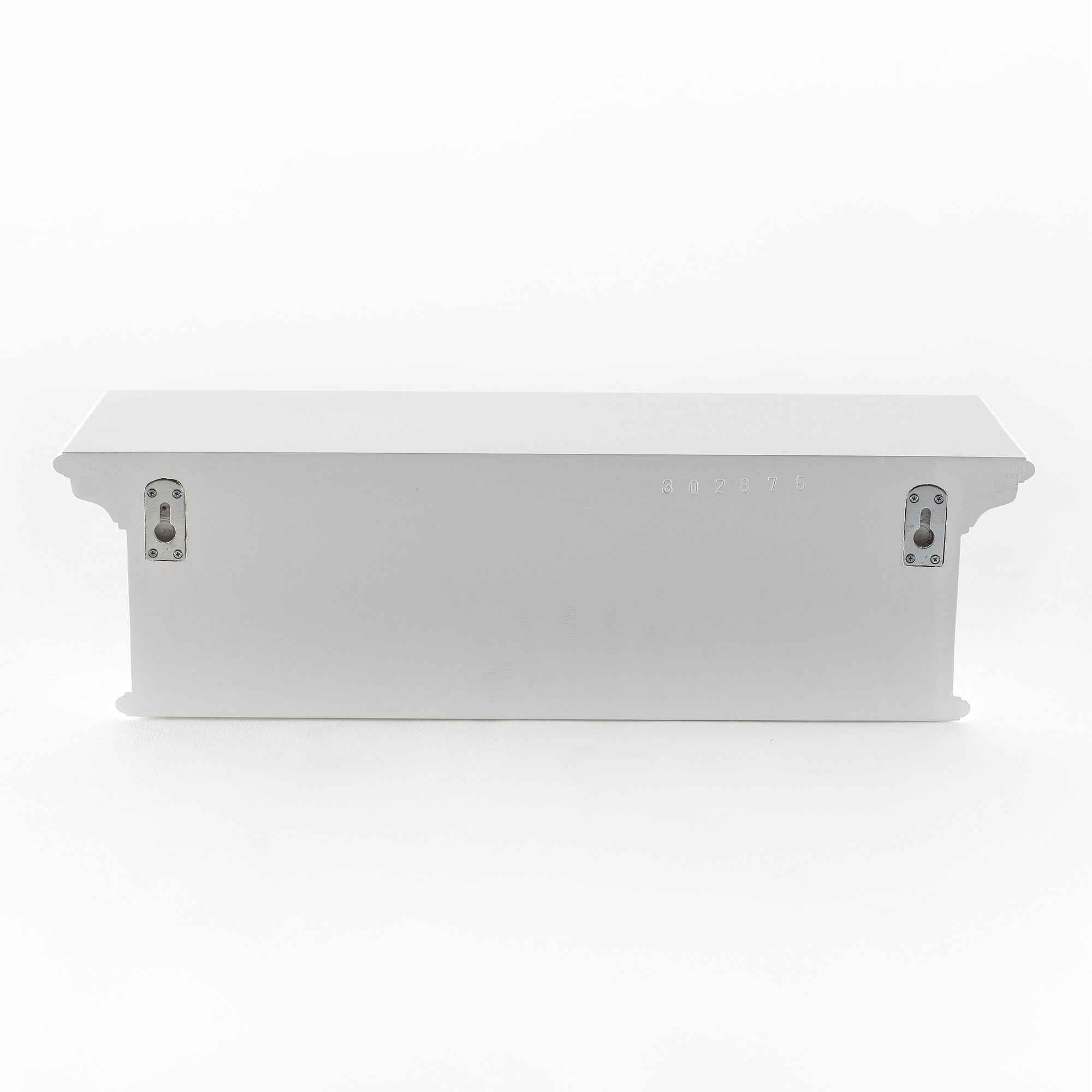 28" White Solid Wood Four Hook Wall Mount Coat Rack