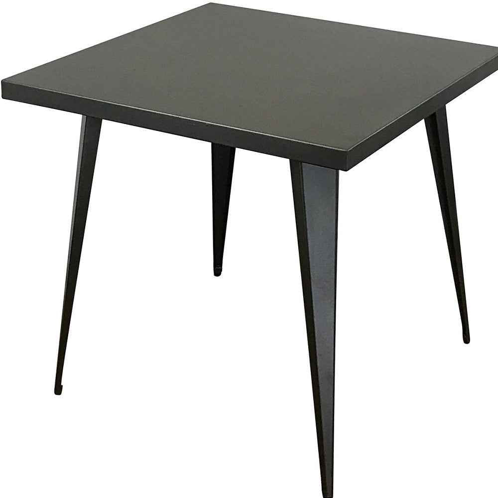 32" Gray Steel and Metal Square Dining Table