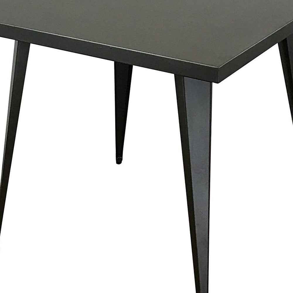 32" Gray Steel and Metal Square Dining Table