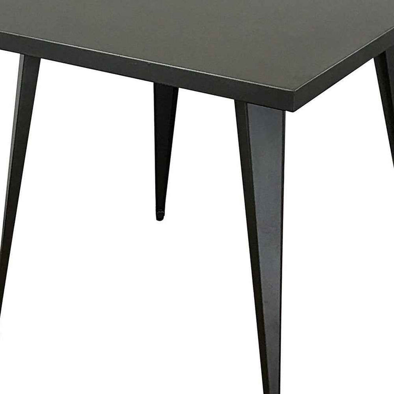 32" Gray Steel and Metal Square Dining Table