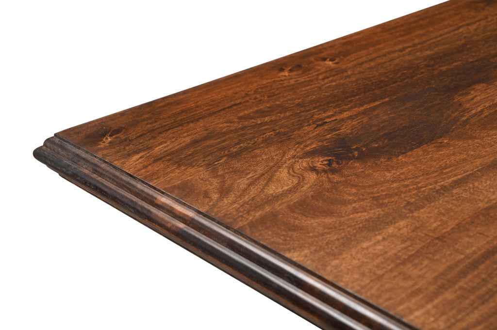 75" Dark Brown Wood Double Pedestal Base Dining Table