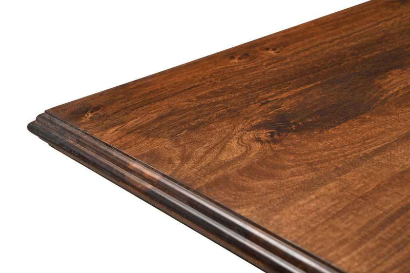 75" Dark Brown Wood Double Pedestal Base Dining Table
