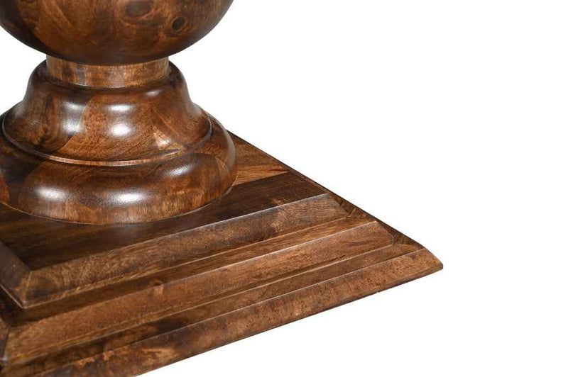 75" Dark Brown Wood Double Pedestal Base Dining Table