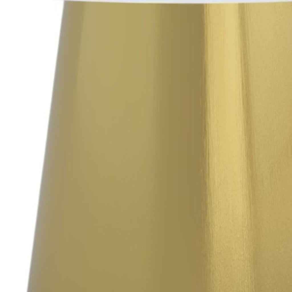 54" Gray White and Gold Marble and Metal Pedestal Base Round Top Dining Table