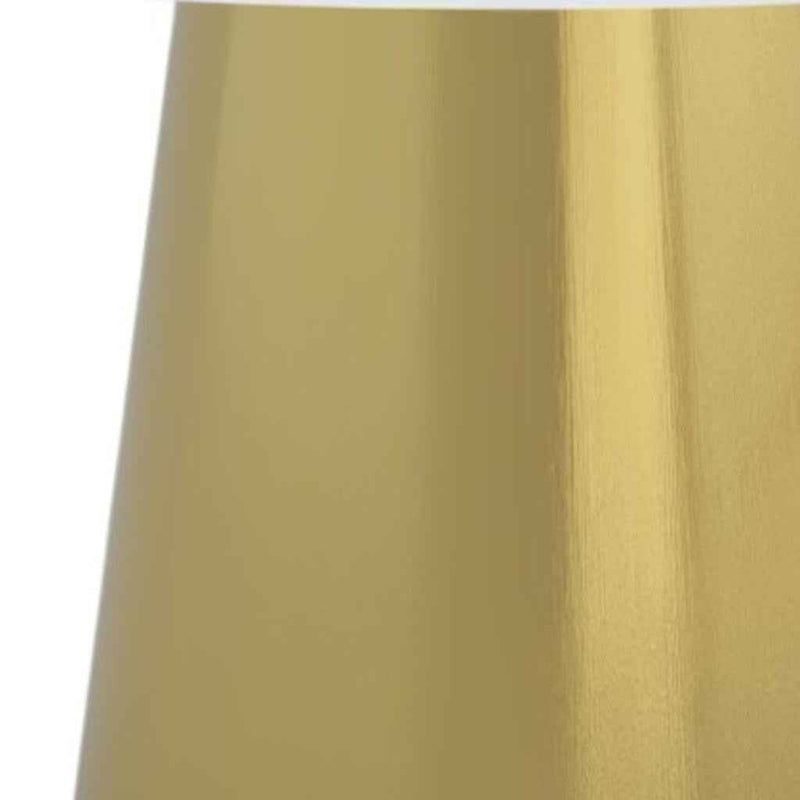 54" Gray White and Gold Marble and Metal Pedestal Base Round Top Dining Table