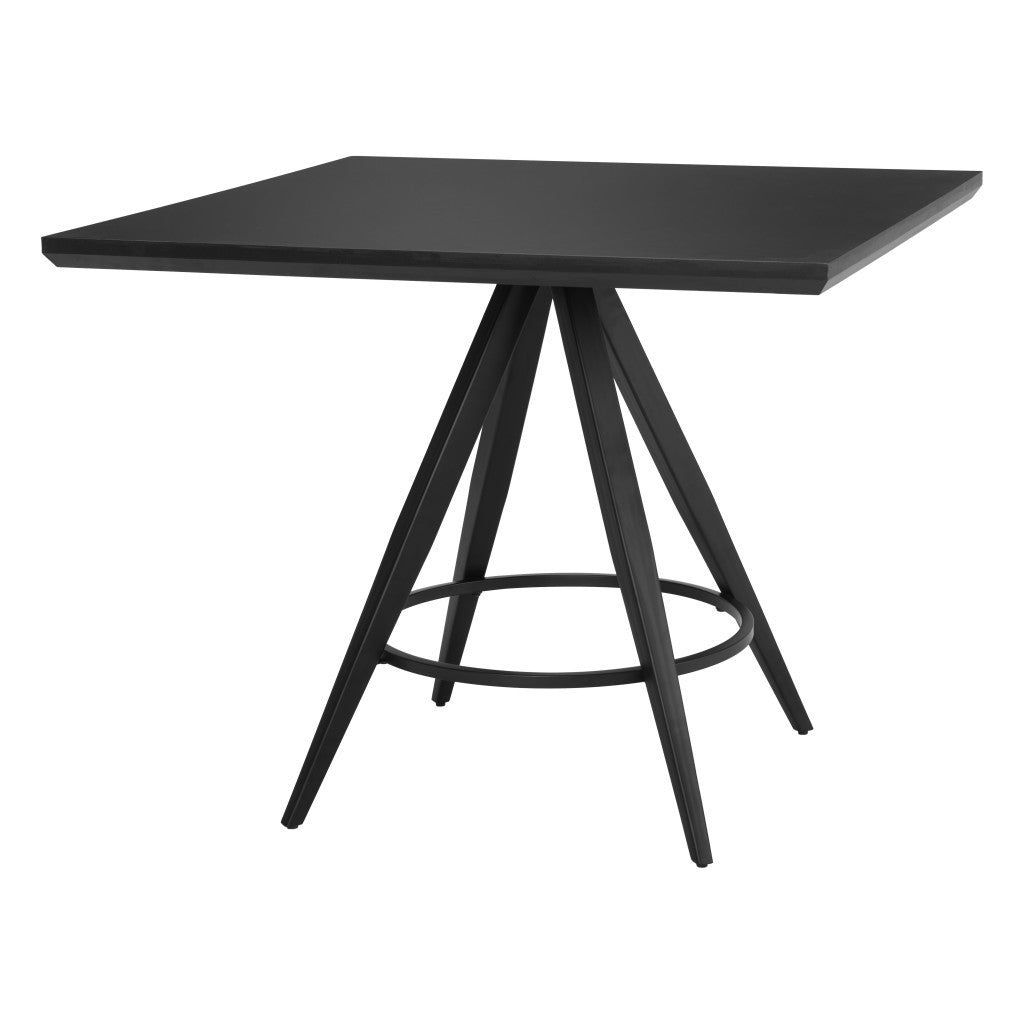 37" Black Wood and Steel Square Dining Table Default Title