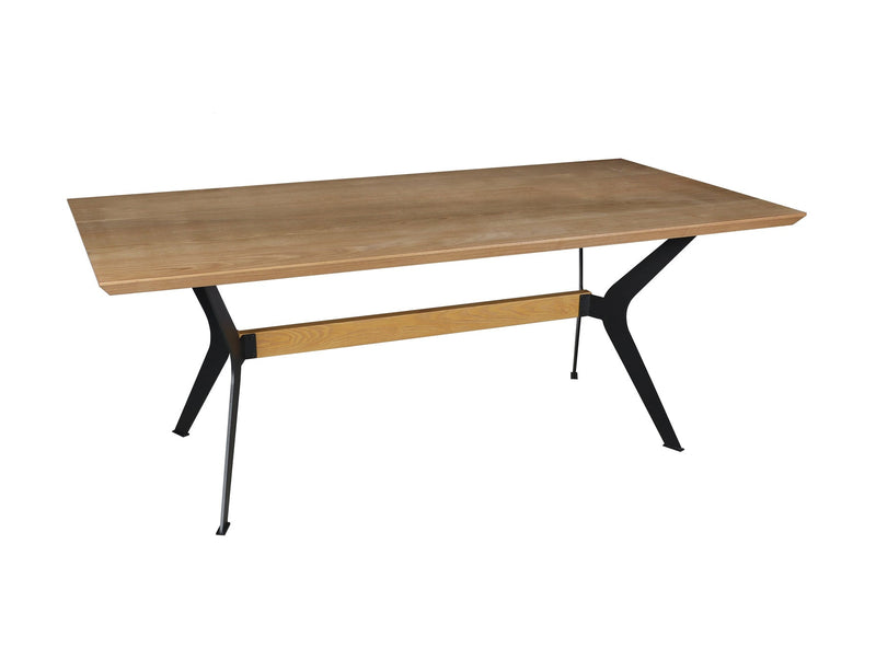 79" Brown and Red Wood and Metal Trestle Base Dining Table - Kitchen & Dining