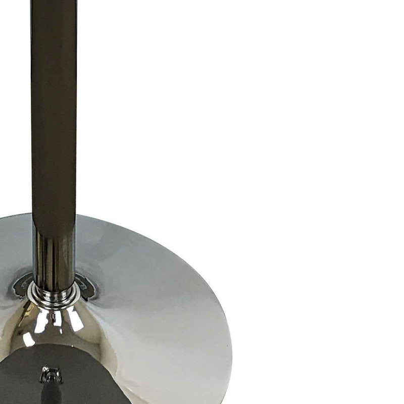 36" Black and Silver Wood and Metal Pedestal Base Round Top Dining Table