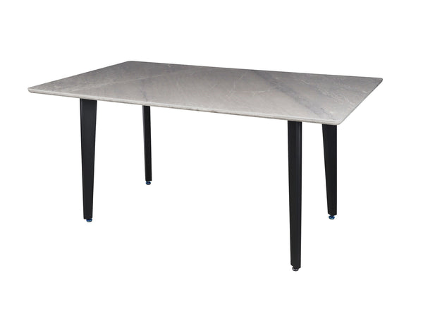 63" Gray Stone and Metal Dining Table - Kitchen & Dining