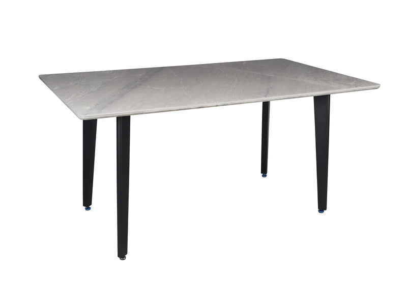 63" Gray Stone and Metal Dining Table - Kitchen & Dining