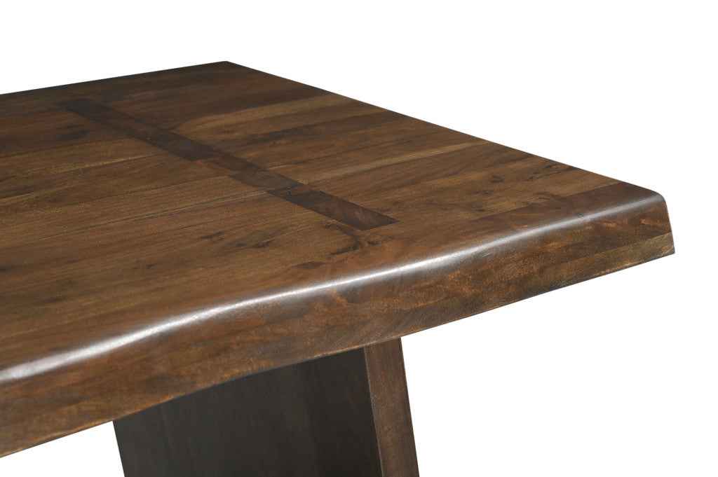 86" Dark Brown Wood Live Edge Dining Table