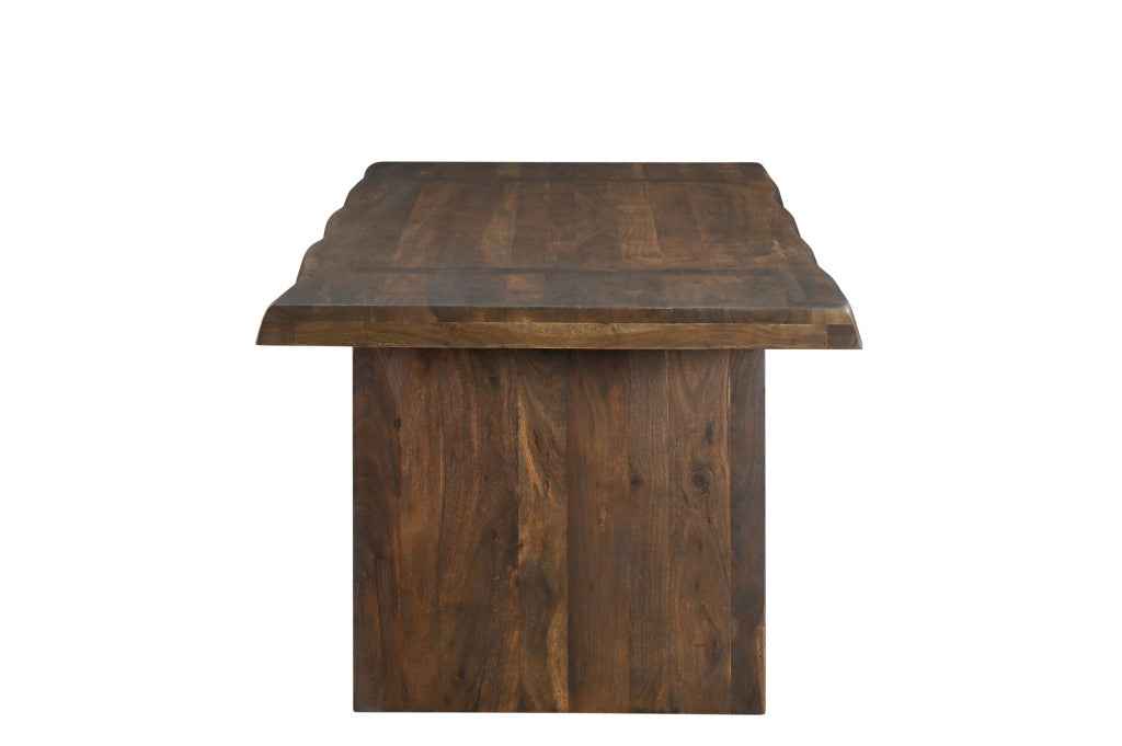 86" Dark Brown Wood Live Edge Dining Table