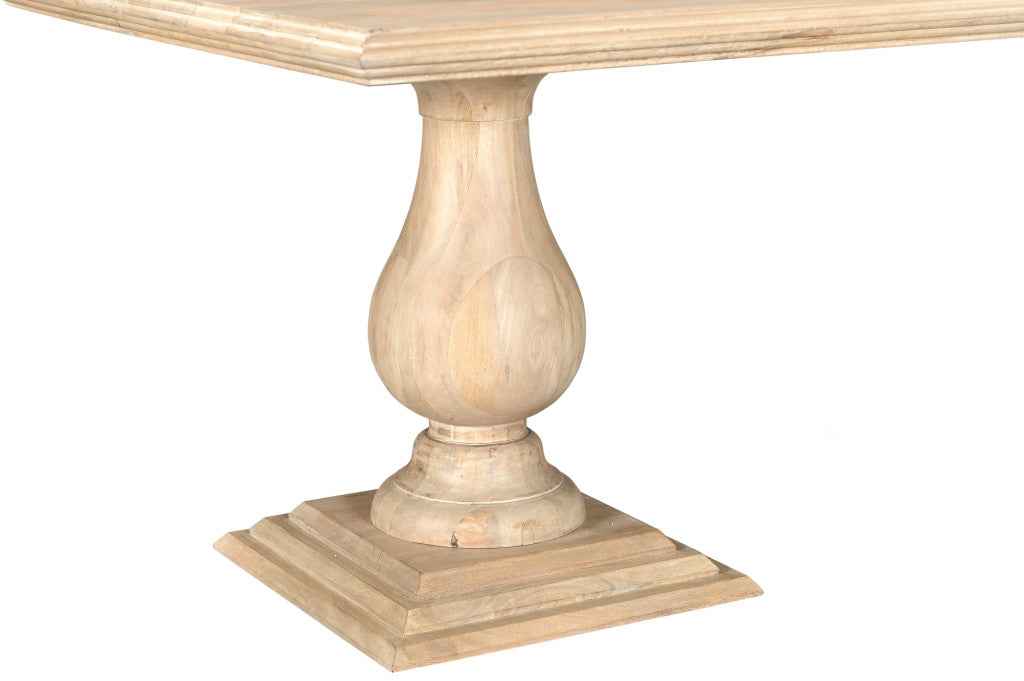 96" Natural Wood Double Pedestal Base Dining Table