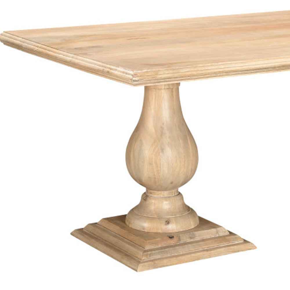 96" Natural Wood Double Pedestal Base Dining Table