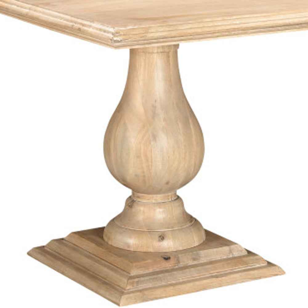 96" Natural Wood Double Pedestal Base Dining Table