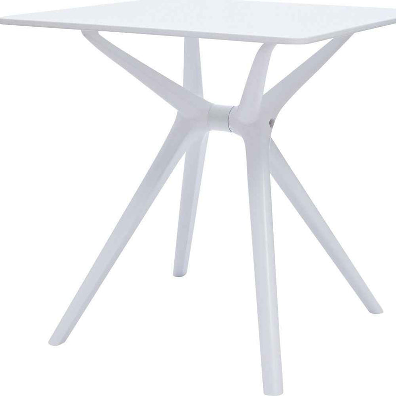 28" White Heavy Duty Plastic Trestle Base Dining Table