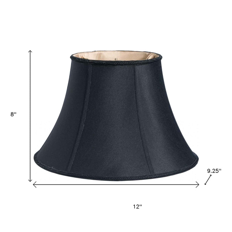 Black Shantung Silk Oval Lamp Shade